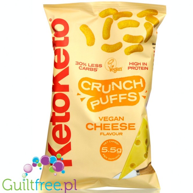 KetoKeto Crunch Puffs Vegan Cheese - wegańskie keto chrupki serowe 37% białka