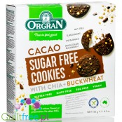 Orgran Cacao Cookies Chia Buckwheat - bezglutenowe wegańskie ciasteczka kakaowe bez cukru