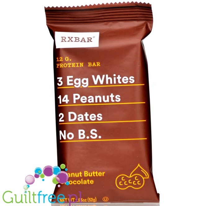 RX Bar Peanut Butter Chocolate - naturalny baton proteinowy z białkiem jaj (Masło Orzechowe & Czekolada)