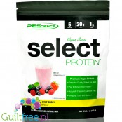 PES Select Protein Vegan, Amazing Wild Berry - wegańska odżywka proteinowa bez soi i cukru, 20g białka & 100kcal