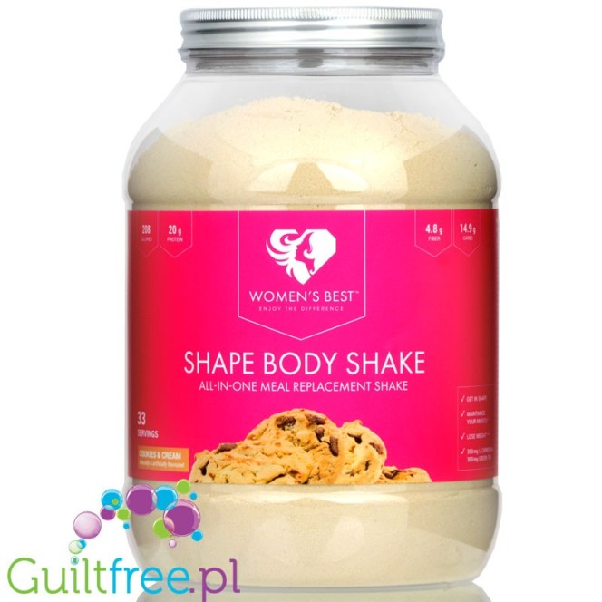 Women's Best Shape Body Shake Cookies & Cream - koktajl do kontroli masy ciała z Carnipure®, Nutriose® i zieloną herbatą
