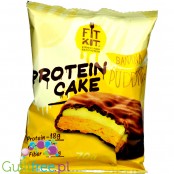 FitKit Protein Cake Banana - sugar free, thick protein cookie with soufflé filling in a chocolate coating 70g