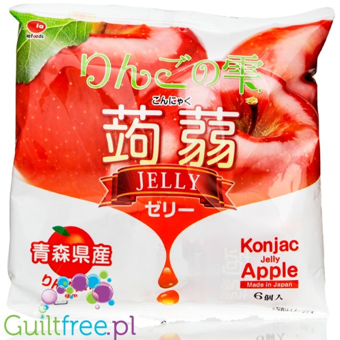 iaFoods Apple Konjac Jelly - japońskie jabłkowe żelki konjaku w saszetkach, 18kcal