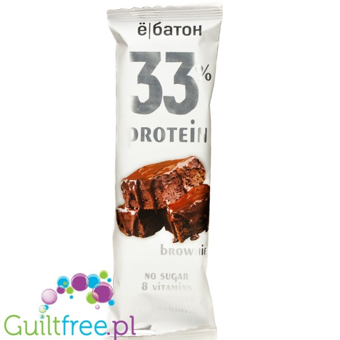 Ϋobaton Brownie - baton proteinowy z WPH i witaminami, 33% białka