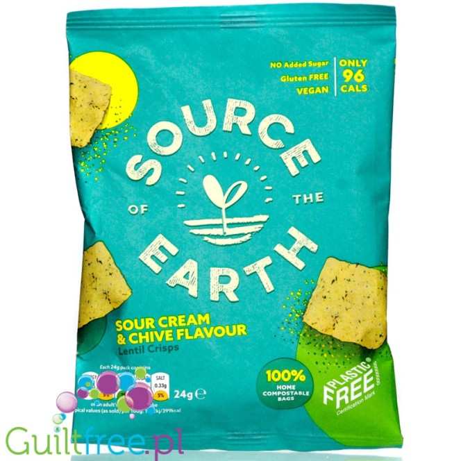 Source of the Earth Lentil Chips Cream & Chive - vegan lentil chips 24g