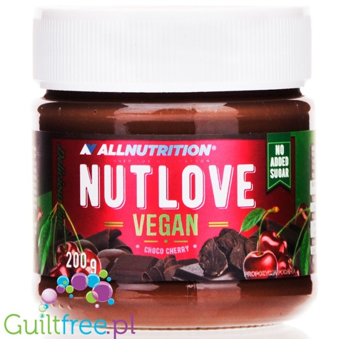 Allnutrition VegeLove Chocolate Cherry 200g - wegański bezmleczny krem czekoladowo-wiśniowy bez dodatku cukru