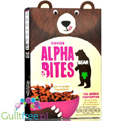 Bear Multigrain Alpha Bites Cocoa - wieloziarniste płatki śniadaniowe bez dodatku cukru