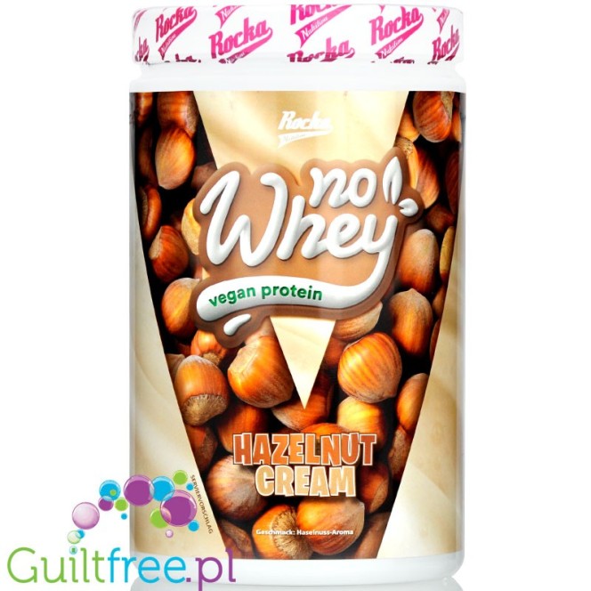 Rocka Nutrition NO WHEY Hazelnut Cream - wegańska odżywka białkowa 5 źródeł białka, bez soi i glutenu