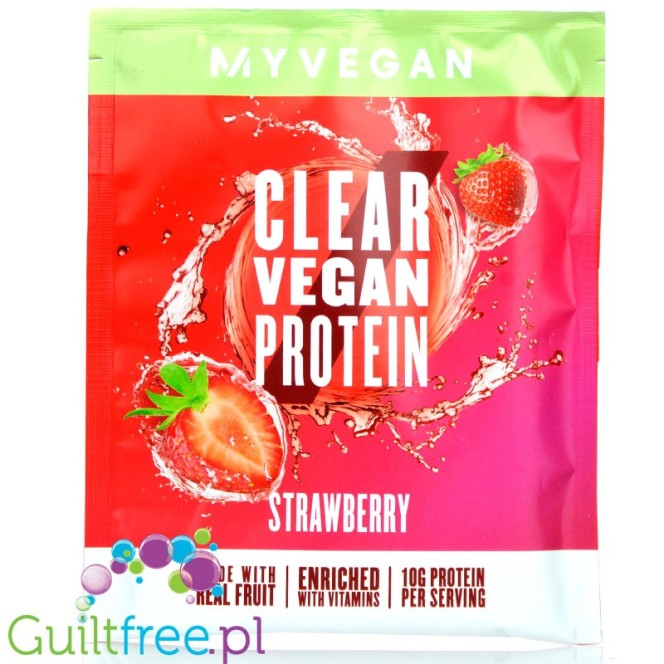 MyProtein Clear Vegan Strawberry - wegański klarowny, ultra lekki hydrolizat, 20g białka w 114kcal