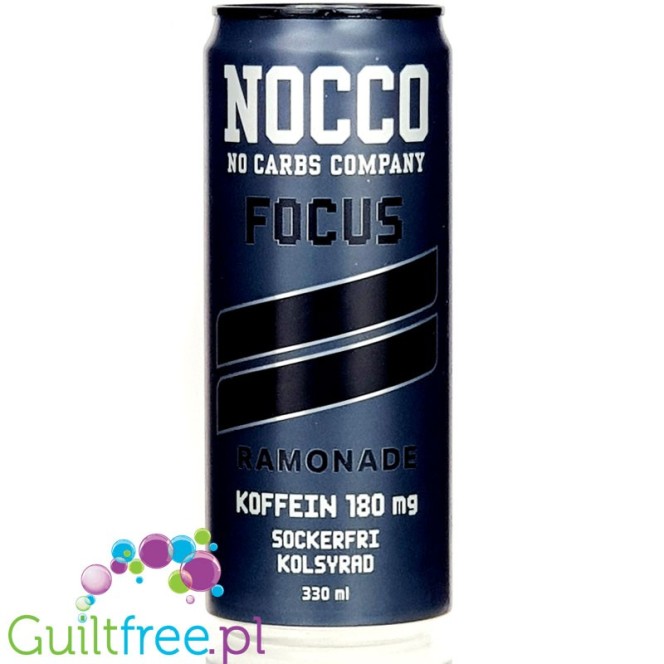 NOCCO Focus Ramonade - napój energetyczny bez cukru z kofeiną, witaminami B i ekstraktem zielonej herbaty