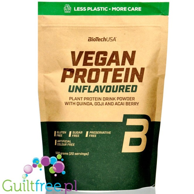 Biotech USA Vegan Protein Unflavoured vegan protein powder, sugar & sweetener free