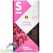 Sweet Switch Dark Chocolate & Raspberry 88% - gorzka czekolada z malinami bez dodatku cukru ze stewią