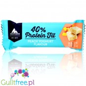 Multipower Fit Peach Yoghurt 40% Protein - baton białkowy 141kcal, Biała Czekolada, Jogurt & Brzoskwinie