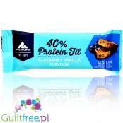 Multipower Fit Blueberry Vanilla 40% Protein - baton białkowy 136kcal, Jagody, Wanilia & Mleczna Czekolada