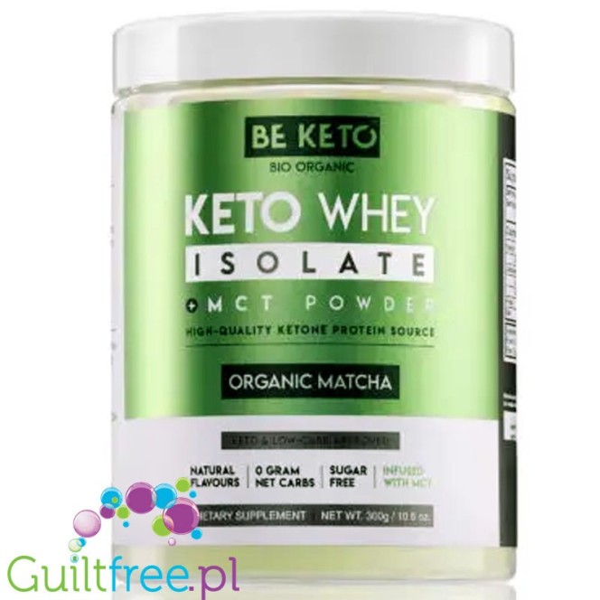 BeKeto™ Whey Isolate + MCT Organic Matcha - Białko Izolat z MCT z ekstraktem matcha, keto odżywka białkowe