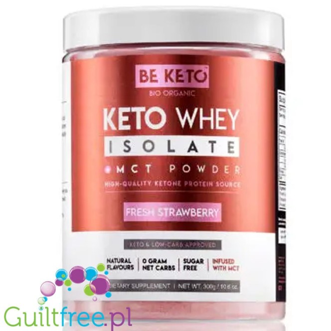 BeKeto™ Whey Isolate + MCT Fresh Strawberry - Białko Izolat z MCT o smaku truskawkowym, keto odżywka białkowe