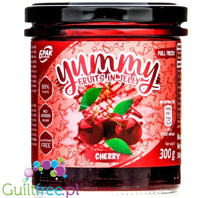 6PAK Yummy Fruits in Jelly Cherry - wiśniowa frużelina bez cukru