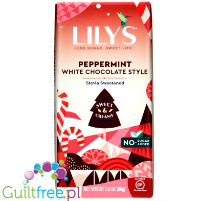 Lily's Sweets No Sugar Added White Chocolate Style Bars, Peppermint