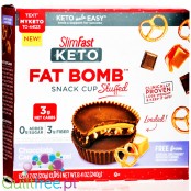 SlimFast Keto Fat Bomb Chocolate Caramel Pretzel Stuffed Cup - keto miseczki, Czekolada, Karmel & Precelki