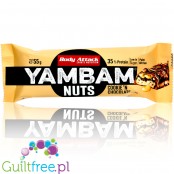 YamBam Crunch Cookie'n'Chocolate - baton białkowy 31% białka, Mleczna Czekolada, Ciasteczka & Orzechy