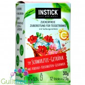 InStick Black Tea Hibiskus & Cherry Blossom - rozpuszczalna saszetka smakowa do deserów inapoi bez cukru, 12 saszetek na 0,5L
