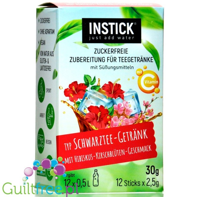 INSTICK Black Tea Hibiskus & Cherry Blossom 12 x 0,5L sugar free instant drink