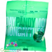 Pandy Candy Sour Fish - błonnikowe kwaśne żelki bez cukru 45% mniej kalorii, Jagoda & Cytryna