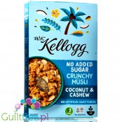 Kellogg Crunchy Muesli Coconut & Cashew - wegańskie płatki śniadaniowe bez dodatku cukru