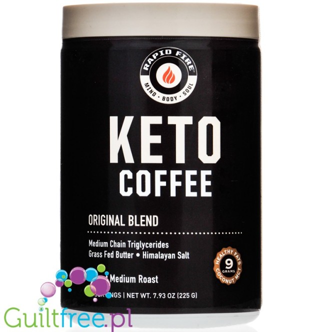 Rapid Fire Keto Coffee, Original Blend, Medium Roast - kawa bulletproof instant z MCT i ghee
