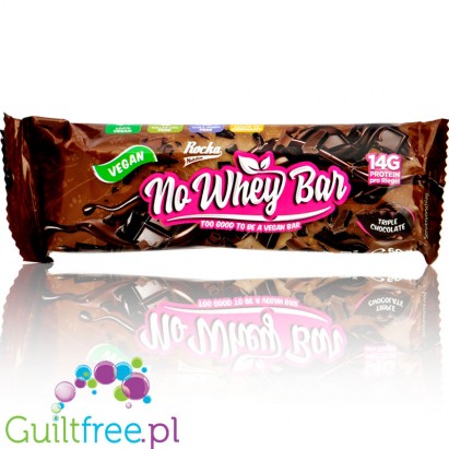 Rocka Nutrition NO WHEY Triple Chocolate - wegański baton białkowy bez oleju palmowego i słodzików