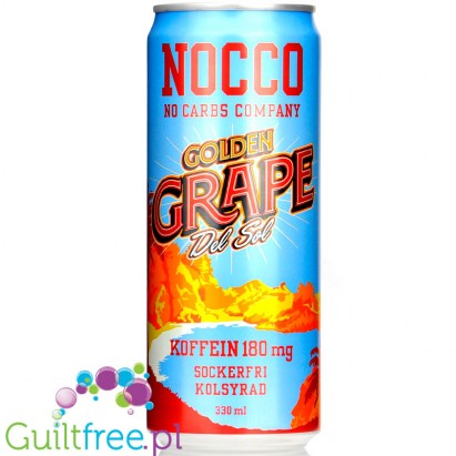 NOCCO BCAA Golden Grape Del Sol - gazowany napój energetyczny bez cukru z witaminami i BCAA