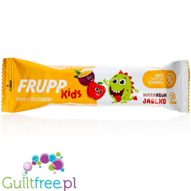Frupp Kids Jabłko & Marakuja liofilizowany chrupki baton owocowy dla dzieci bez dodatku cukru i słodzików