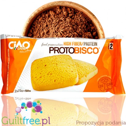 ProtoBisco Stage2 Cocoa - błonnikowe kakaowe ciastka o obniżonej kaloryczności