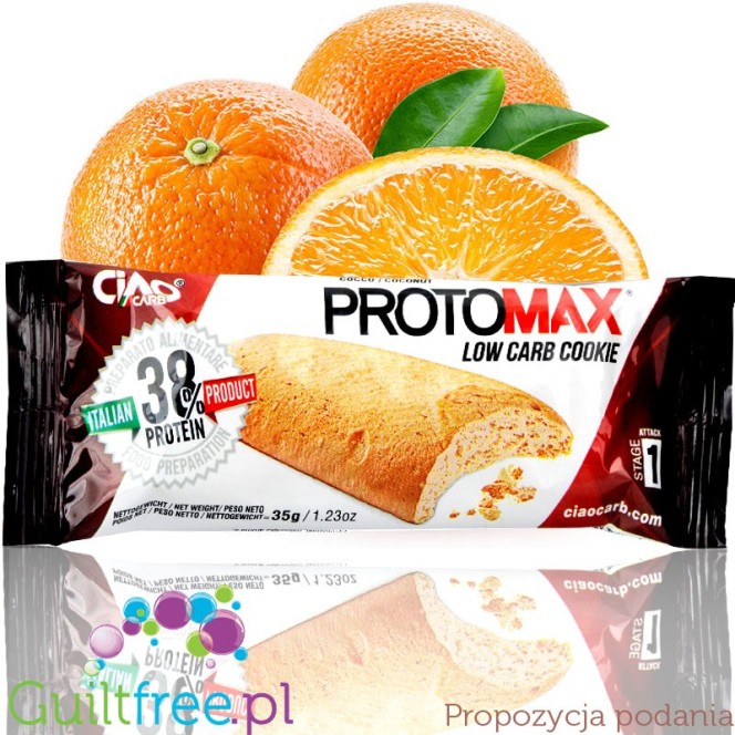ProtoMax Stage1 Orange - ciastko proteinowe bez cukru, Pomarańcza