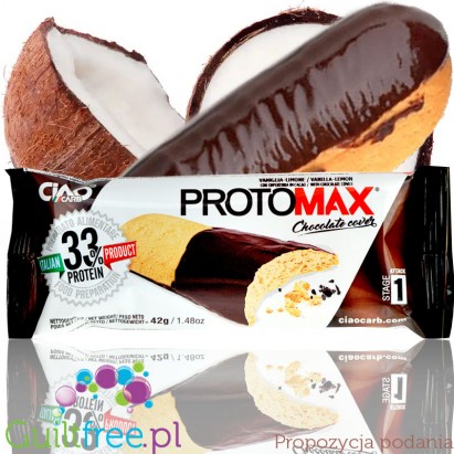 ProtoMax ciastko proteinowe Kokos & ProtoChoc 13g białko & 0,3g węglowodany netto