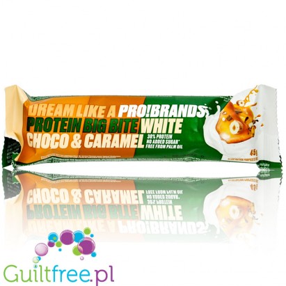 Pro!Brands Big Bite White Choco & Caramel - baton proteinowy 163kcal & 14g białka
