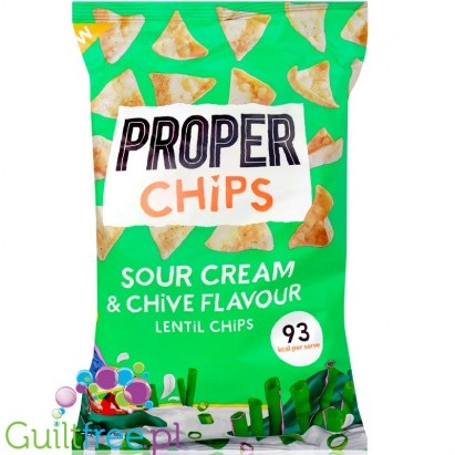 Proper Chips Sour Cream & Chive Lentil 85g - chipsy z soczewicy, smak Śmietana & Szczypiorek