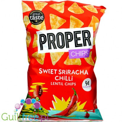 Proper Chips Sweet Sriracha Chilli Lentil Chips 85g - chipsy z soczewicy