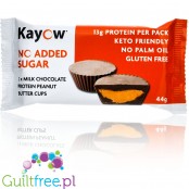 Kayow KETO Protein Peanut Butter Cups - proteinowe miseczki z masłem orzechowym i mleczną czekoladą bez cukru