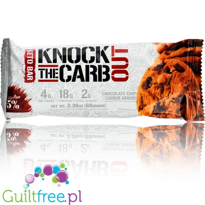 Rich Piana Knock The Carb Out Keto Bar, Chocolate Chip Cookie Dough