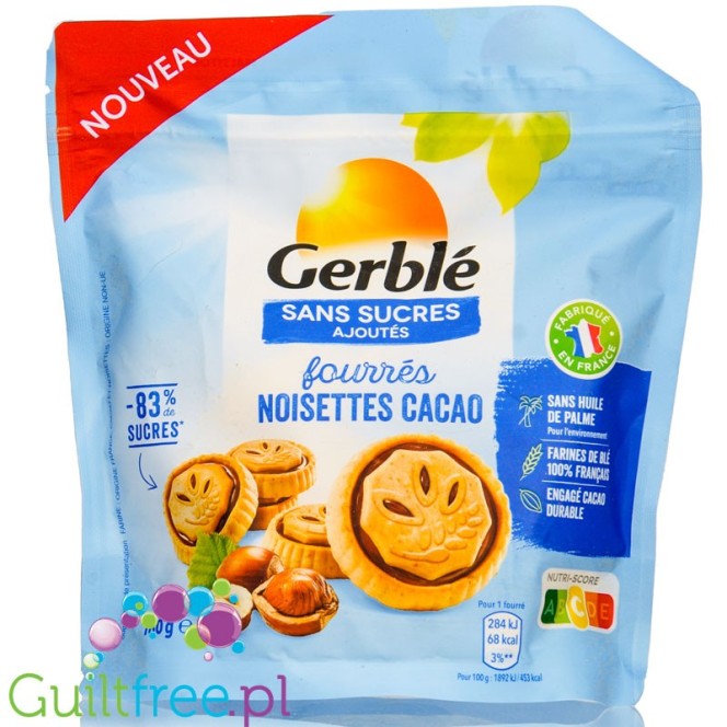 Gerble Fourrés Choco Noisette - butterscotch cookies with cocoa & hazelnuts cream