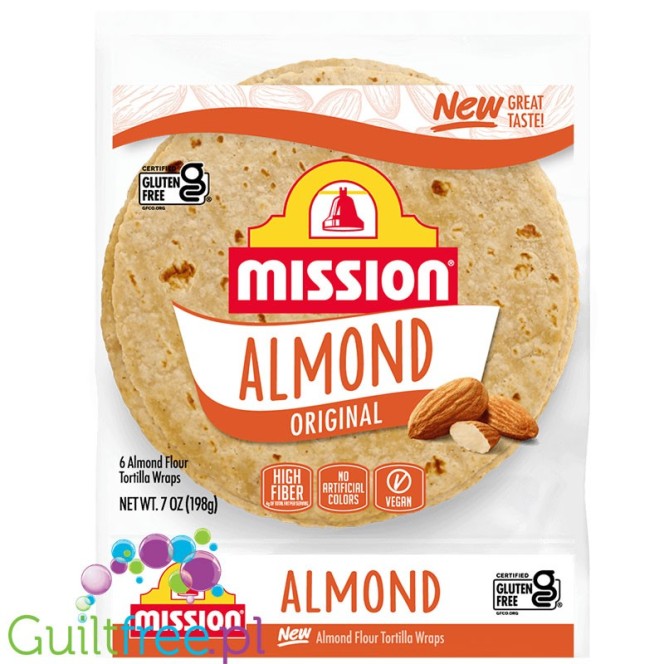 Mission Almond Soft Tortillas, Original - migdałowe keto tortille bezglutenowe 90kcal