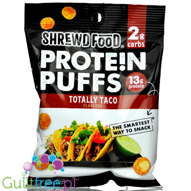 Shrewd Food Savory Protein Puffs, Totally Taco - chrupki z izolatem białka, 13g białka