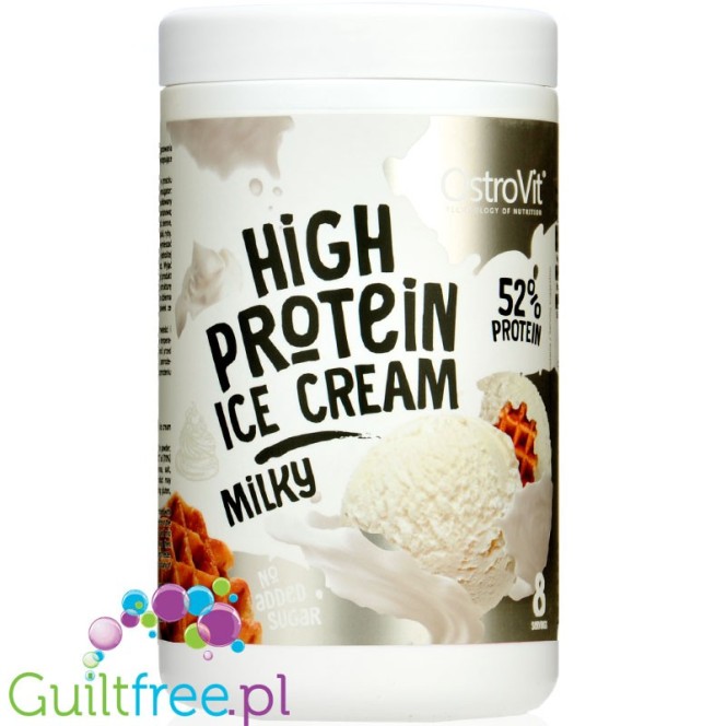 Ostrovit Protein Ice Cream, Milky - śmietankowe lody białkowe bez dodatku cukru