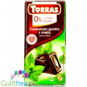 Torras Dark & Mint - ciemna gorzka czekolada z miętą bez cukru