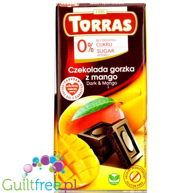 Torras Dark & Mango - ciemna czekolada z mango bez cukru