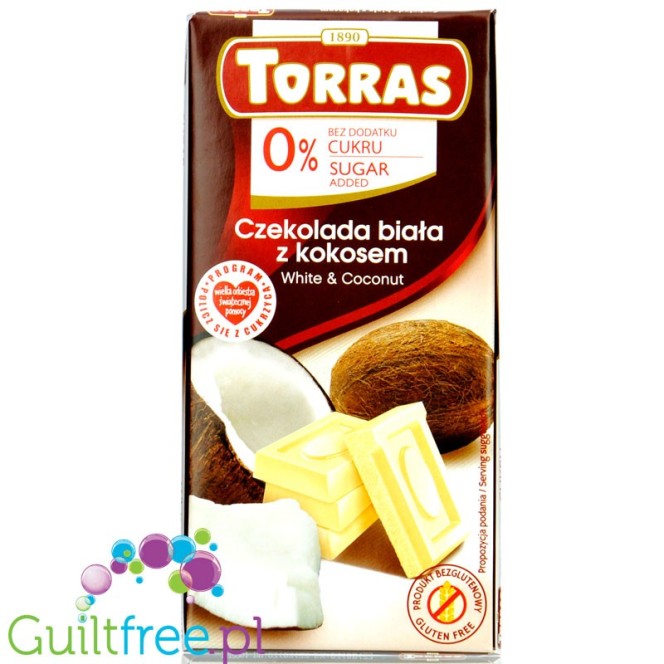 Torras White & Coconut - biała czekolada z kokosem bez cukru
