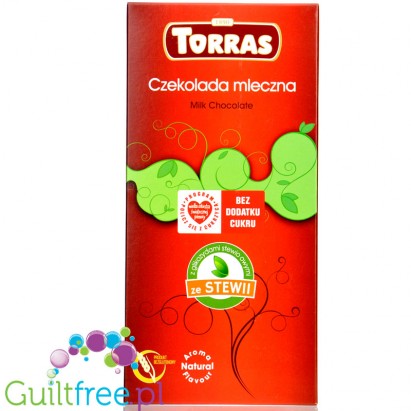 Torras Chocolate con leche y edulcorantes - Milk chocolate without added sugar, sweetened with stevia and erythritol, with reduc