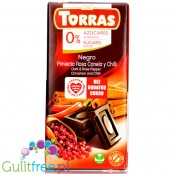 Torras sugar free dark chocolate with pink pepper, cinnamon and chilli