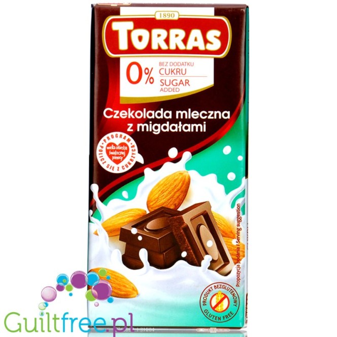 Torras Milk & Almond - mleczna czekolada z migdałami bez cukru
